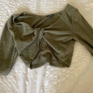 cropped long sleeve top